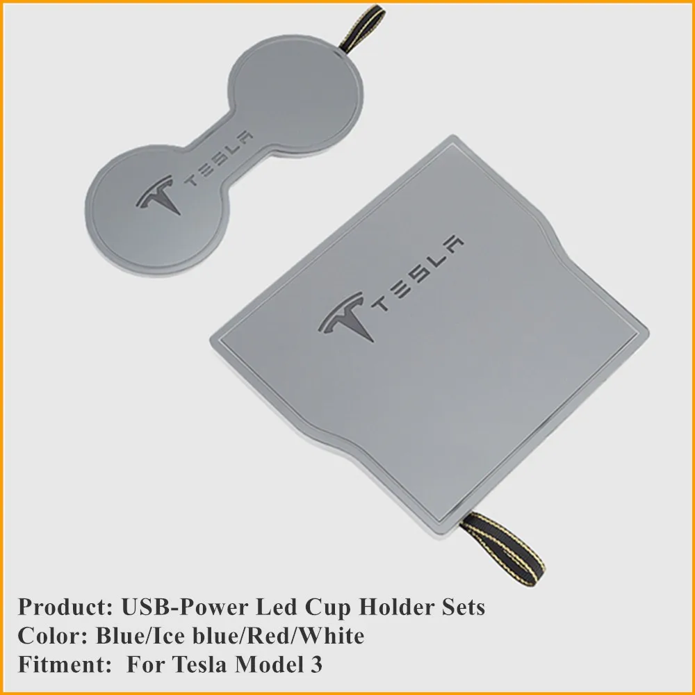 Автомобильный светодиодный светильник для Tesla Model 3 держатель стакана интерьер USB