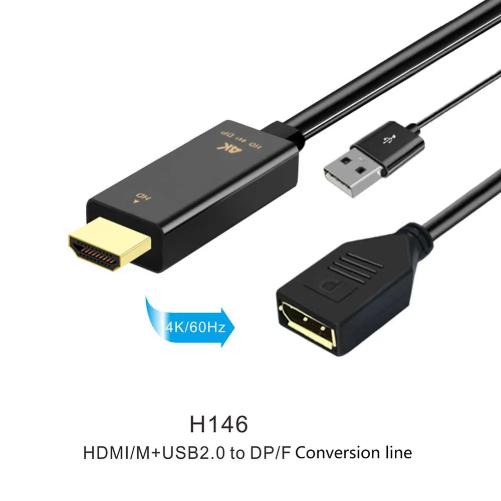

HDMI-compatible to Displayport Adapter Cable Male to Female 4K 60Hz 1080P HDMI to DP Converter USB DP Adapter for Laptop PC PS4