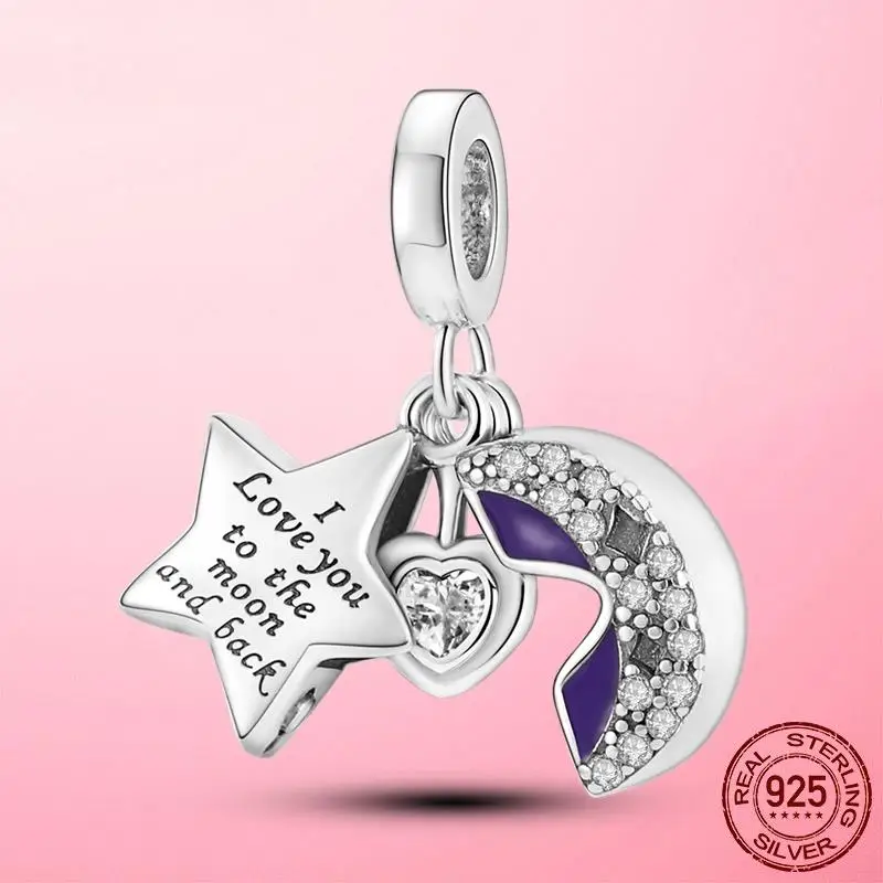 Браслет Pandora из серебра 925 пробы с надписью Forever Love to the Moon and Back |