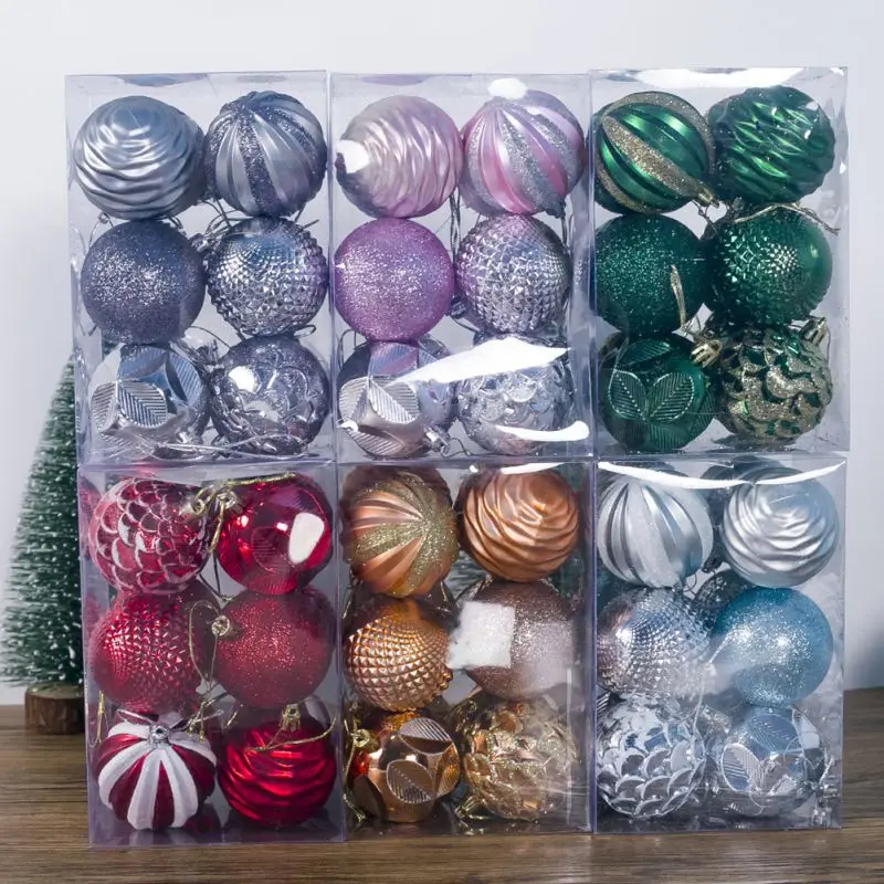 

Christmas Christmas Ball 6cm Exquisite Christmas Tree Decoration Ball 12 Boxed Christmas Tree Decoration Ball Pendant HOT