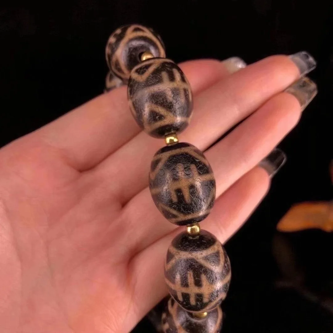 

Jewelry Bracelets A string of large beads diamond electric pattern Daluo bead bracelet bracelet women mens bracelet gift box