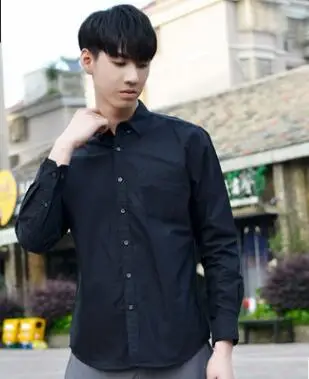 

Fall 2018 new men's long sleeve shirt men slim white shirt casual men's wear DY-421