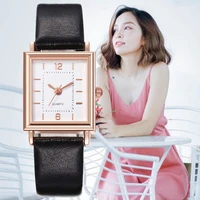 hot sale rectangular dial women watch luxury brand quartz wristwatch ladies leather strap watch clock gift montre femme relogio