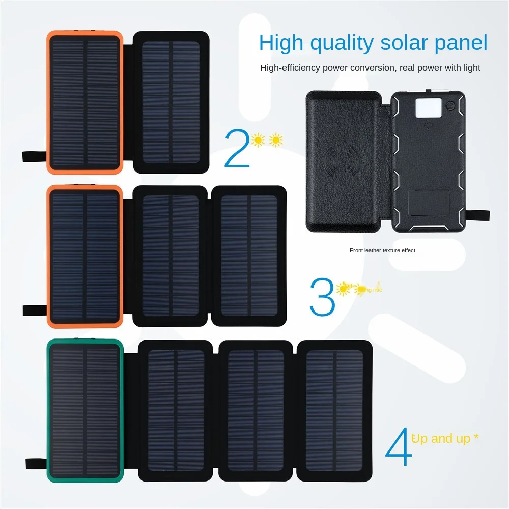 

Cross Border Solar Wireless Power Bank 10000mah Foldable Solar Mobile Power Supply Customization