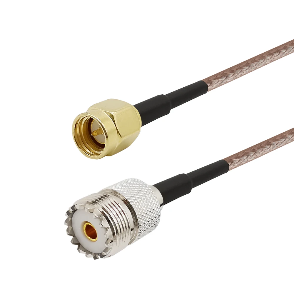 

10CM-1M SMA Male to UHF Female Wire RG316 High Frequency Cable for FPV Antenna Extender for Baofeng CB Radio Handheld Radio