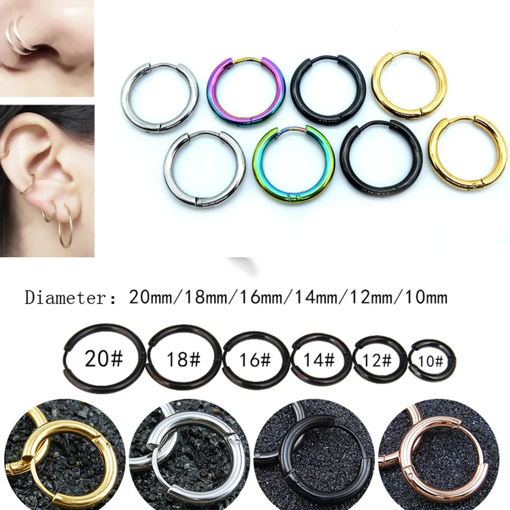 

New Segment Nose Ring Earrings Hinged Septum Clicker Surgical Steel Open Ring Hoop Lip Ear Cartilage Helix Body Piercing Jewelry