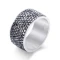 

European and American men's simple ring hollow cross flower fashion ring titanium steel ring male