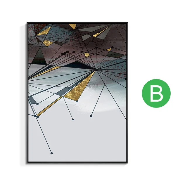 

Modern Decorative Canvas Painting Wall Art Abstract Geometric Figure Poster Industrial Style Pictures Home Office Room Decor