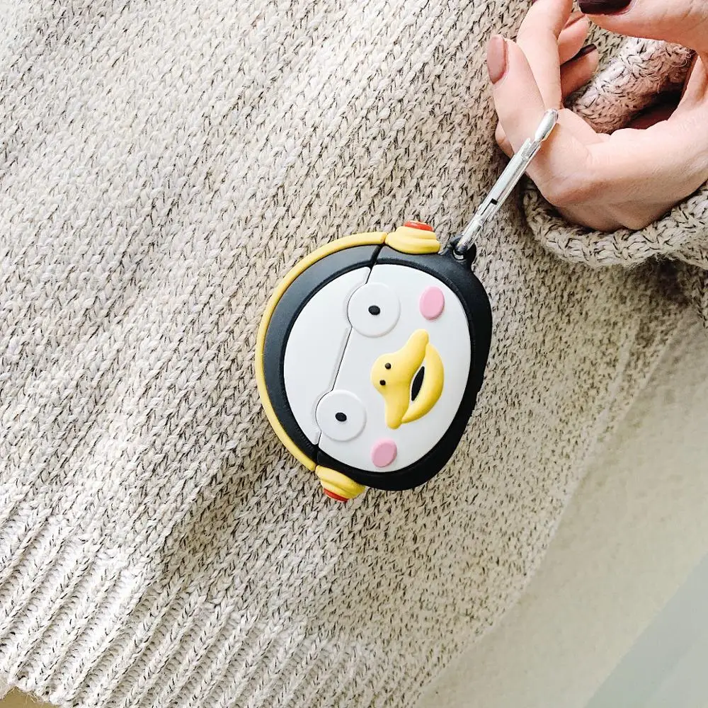 

Cute cases for airpods pro pengsoo penguin Silicone for Air pods 2 case luxury earphone accessories Cartoon cover with Key Chain