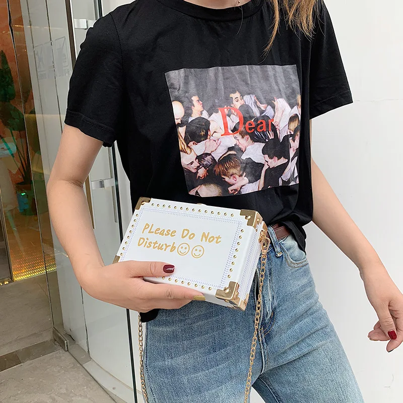 JIULIN новая маленькая сумка женская железный угол мешок 2019 клепки письмо один на