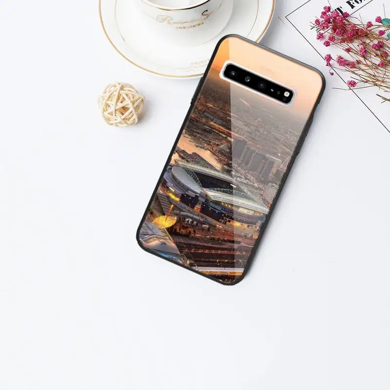 

Santiago Bernabu Stadium Glass Phone Case For Samsung Galaxy S20 Ultra S10 S9 S8 S7 Plus Edge S10 E Lite Note 8 9 10 Pro Cover