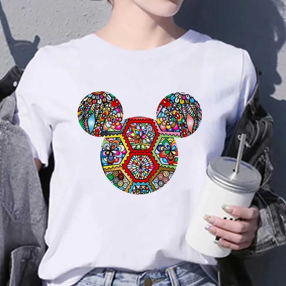 

Modern 2021 T-shirts Personalized Stlye Women T shirt Femme For Women Colored Mickey Mouse Avatar Cartoon Print Disney T-shirt