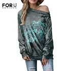 FORUDESIGNS, новая трендовая полинезийская Этническая Гавайская черепаха, женская футболка оверсайз с открытым плечом и плечом