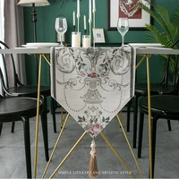 modern minimalist jacquard table runners with tasselssoft chenille fabric for party dining room wedding luxury home decor