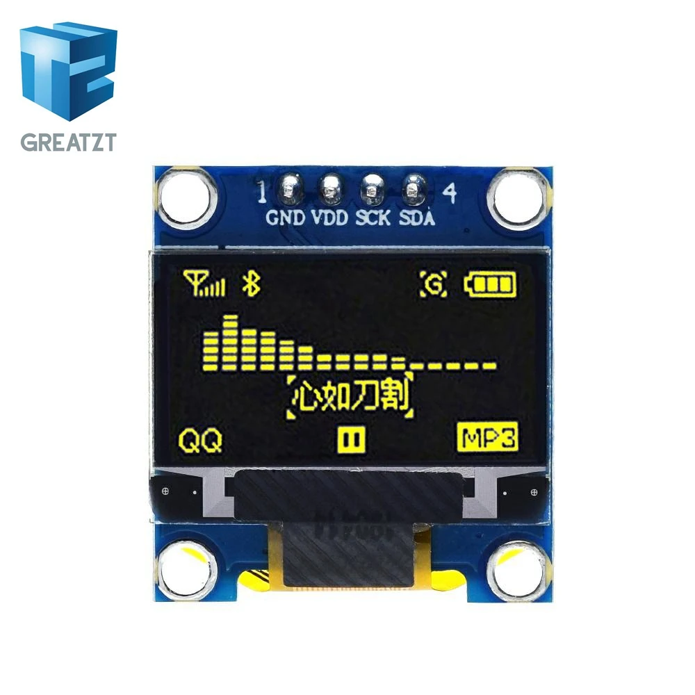 0.96 4PIN Yellow 0,96 дюймов IIC Серийный желтый синий OLED дисплей модуль 128X64 IEC SSD1306 12864 плата с ЖК-экраном GND VCC SCL SDA 0,9" для Arduino - Цвет: 0.96 4PIN Yellow