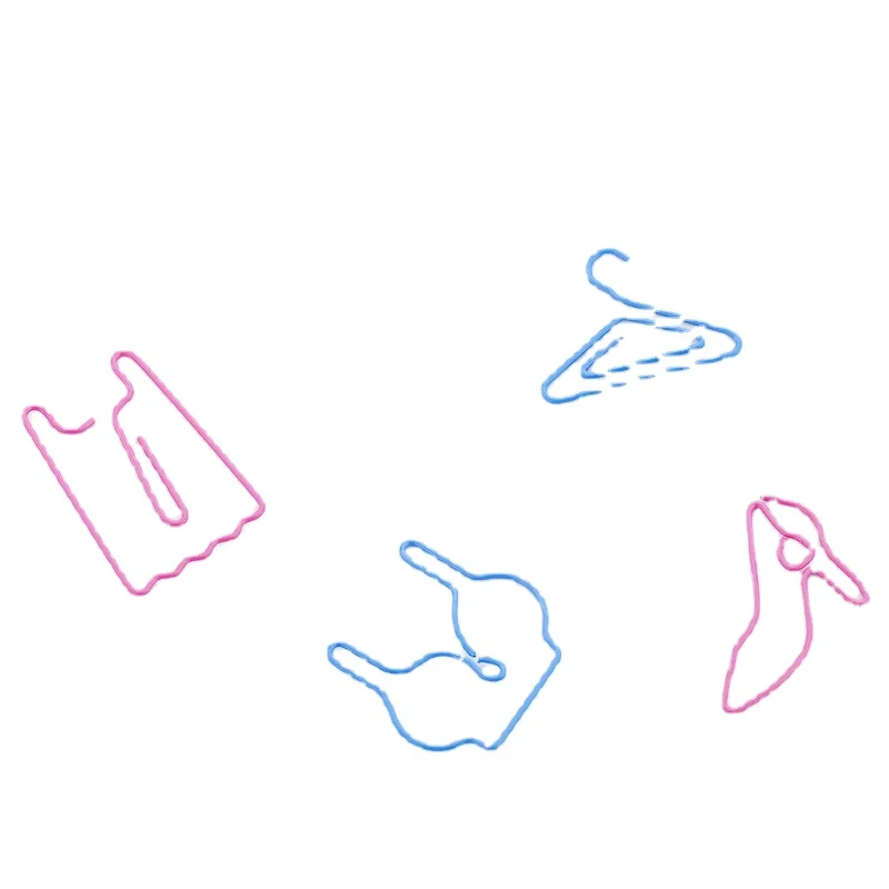 

Modeling Paper Clips High heels hangers clothes Drop Shape blue red Colored Bookmark Memo Clip H0111