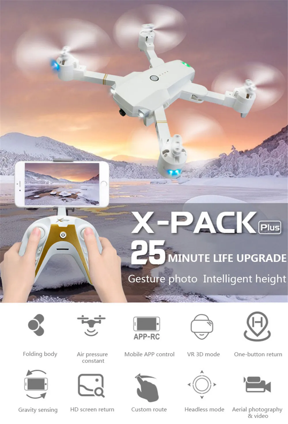 Drones Flight 25 Minu AR Game intelligent Follow ESC HD Wide-angle Camera Drone Gesture Shooting photo Video Voice Control Drone