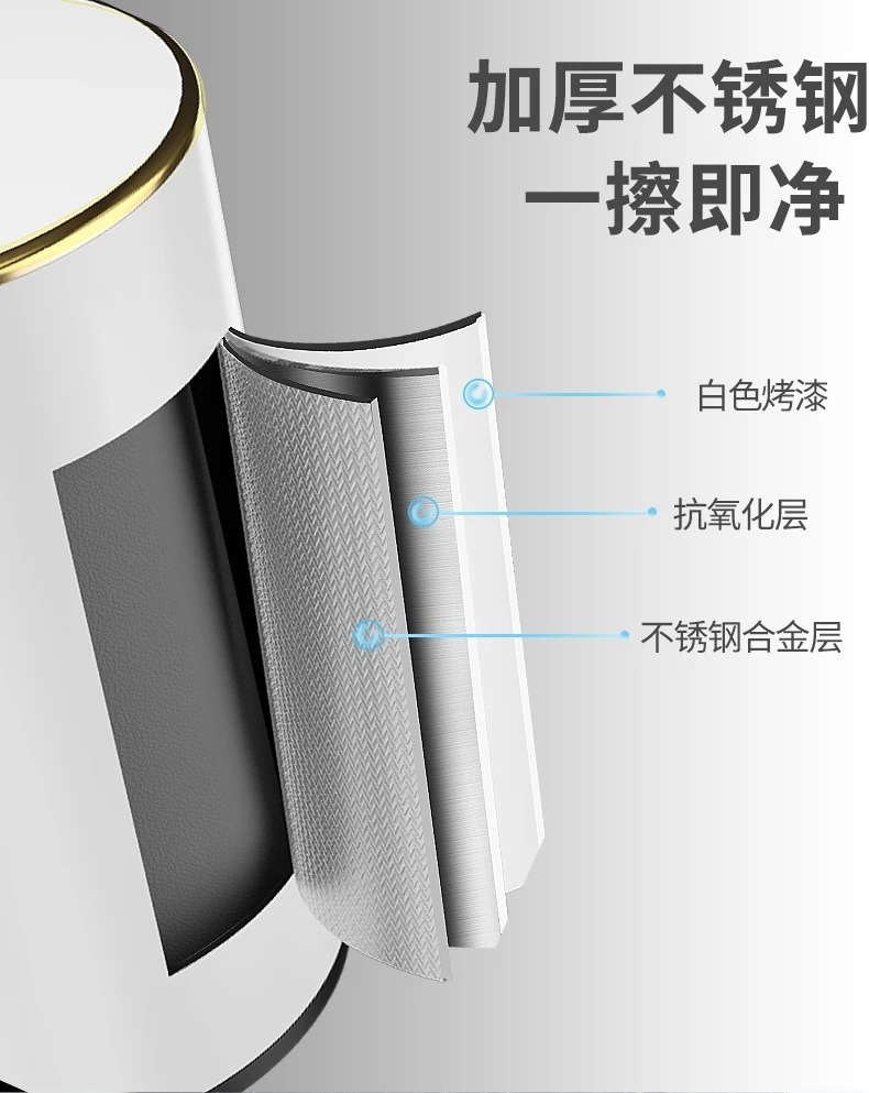 

Nordic Fashion Trash Bin Bedroom Luxury Creativity Trash Can Stainless Steel Minimalist Poubelle De Cuisine Kitchen BC50LJT