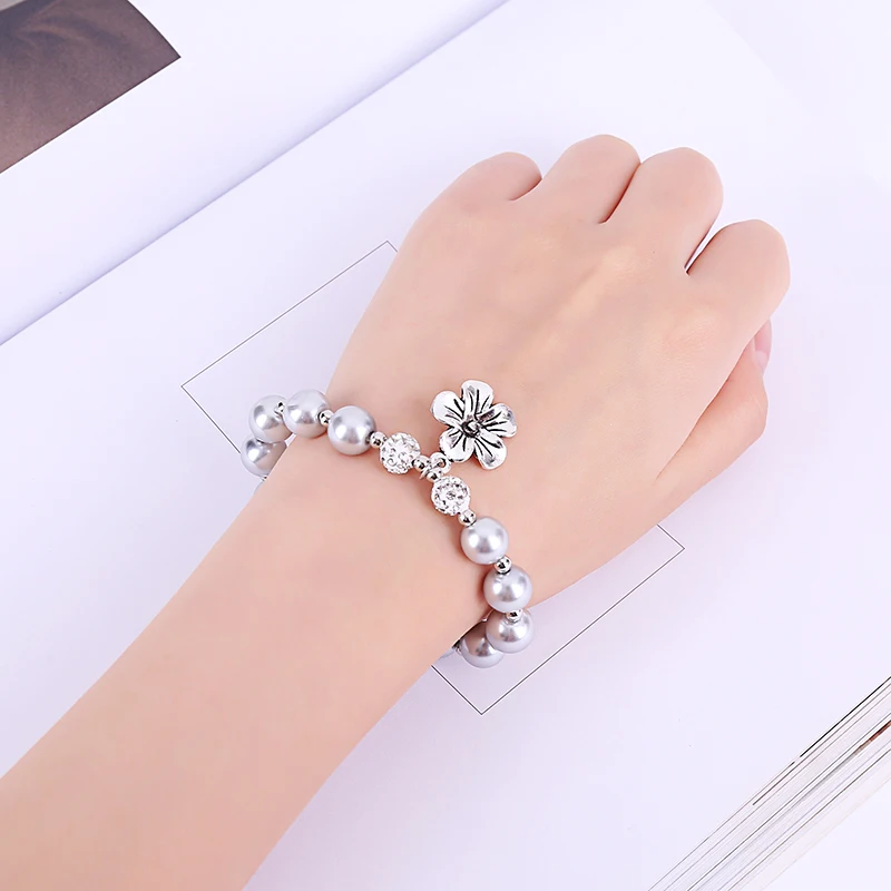 Женский жемчужный браслет ручной работы с бусинами и кристаллами 2019|Браслеты| |