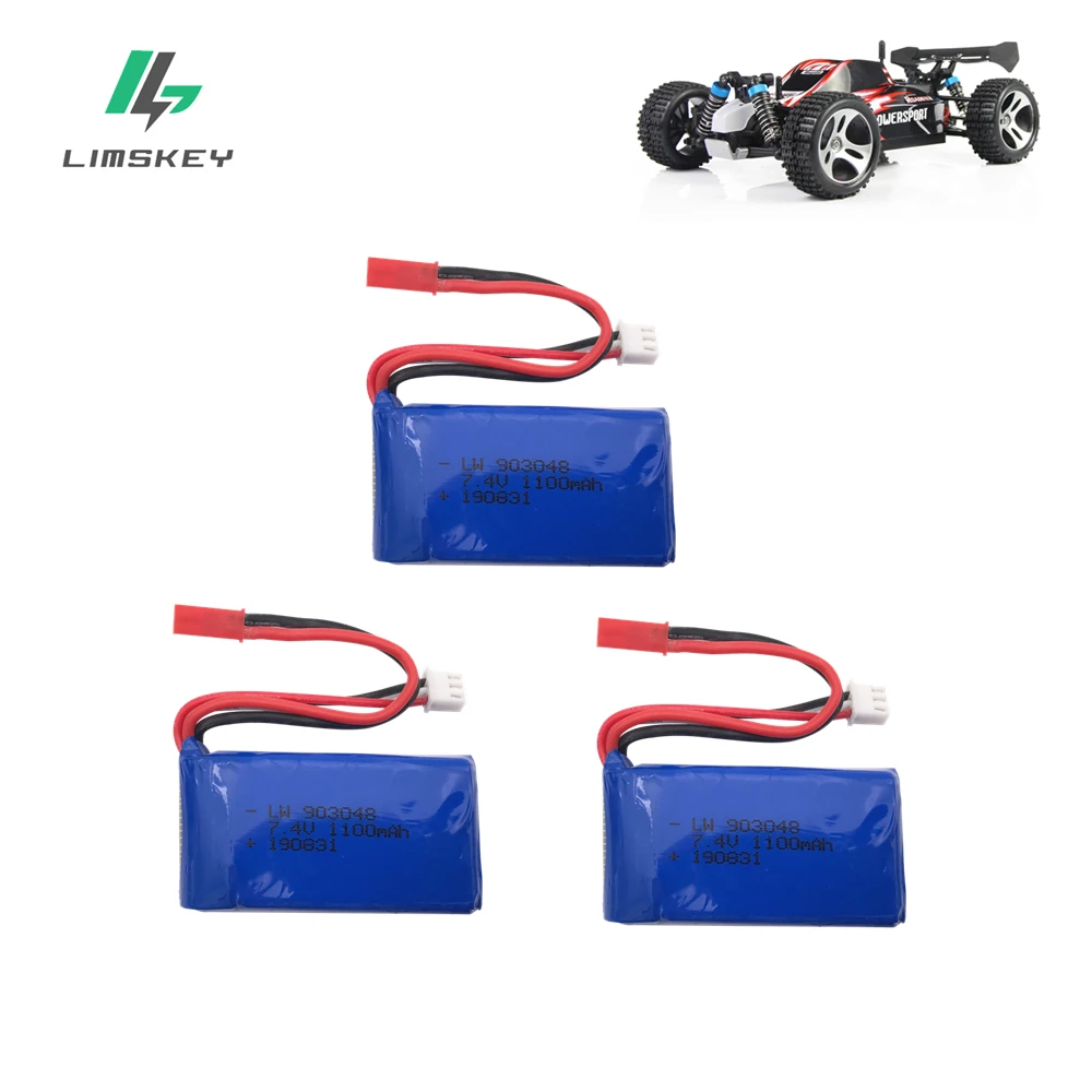 3 шт. литий полимерные аккумуляторы для Wltoys A949 A959 A969 A979 K929 7 4 В 1100 мАч 903048