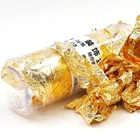 Золотая фольга, 2 г, фотолисты для украшения тортов, стейков, настоящая Золотая бумага, золотые хлопья, для приготовления пищи, десертов, золотых листьев