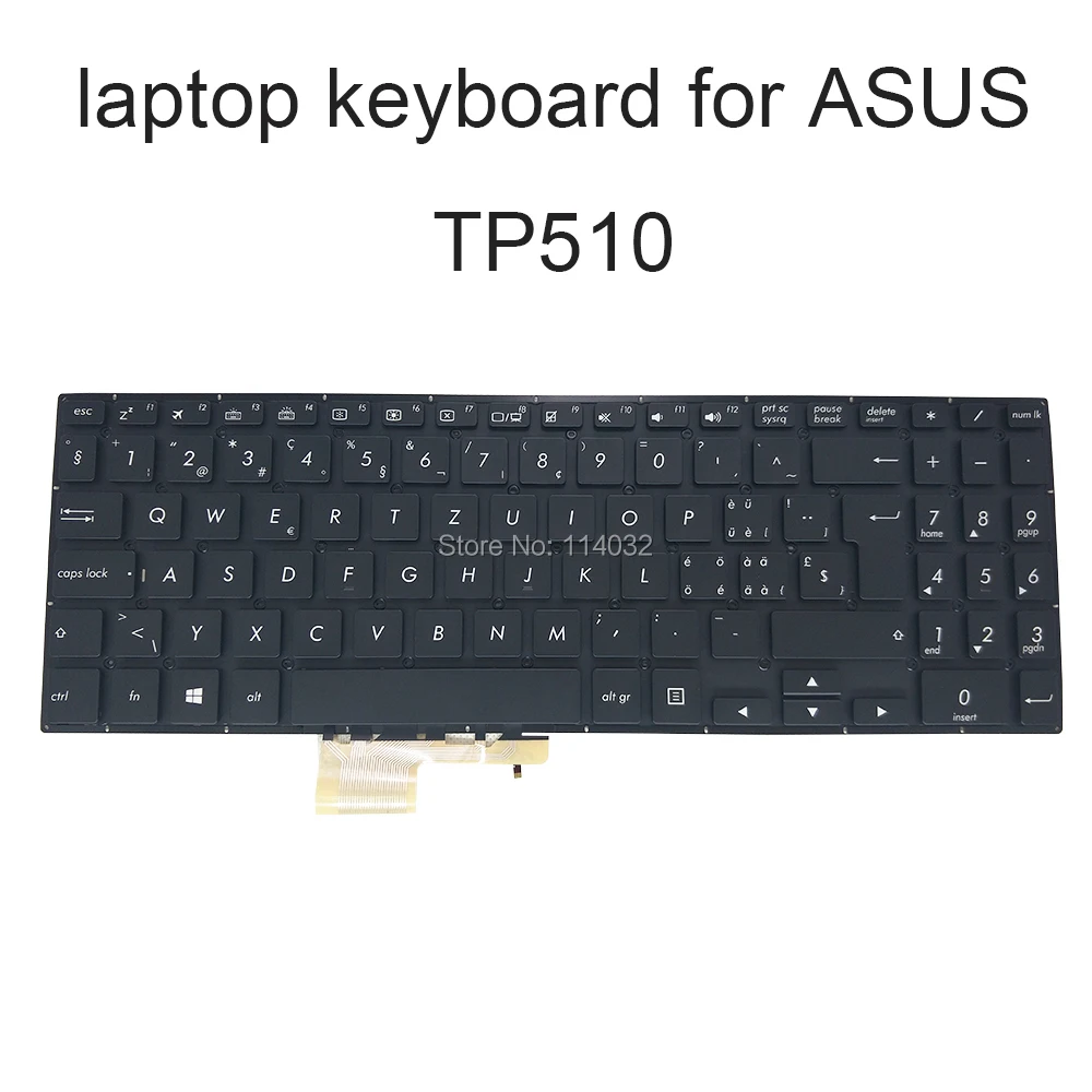 Сменные клавиатуры с подсветкой для ASUS VIVOBOOK TP510 TP 510UA SW Swiss UA Ukrainian black KB 0KNB05630SF00 5630UA00