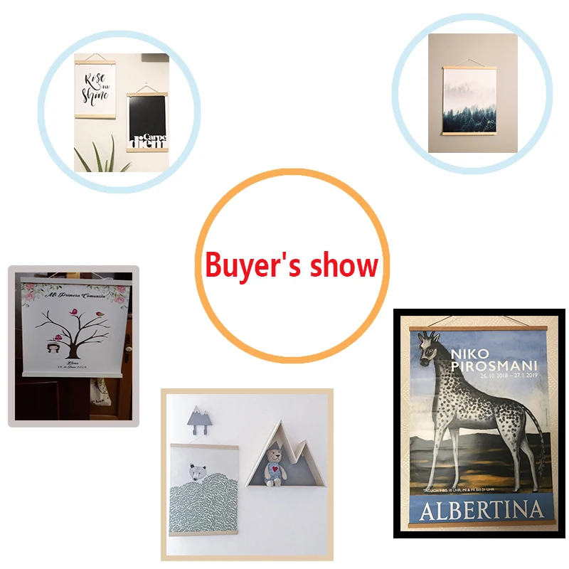 Твердый деревянный подвесной scrolls Магнитный светильник деревянная рамка вешалка