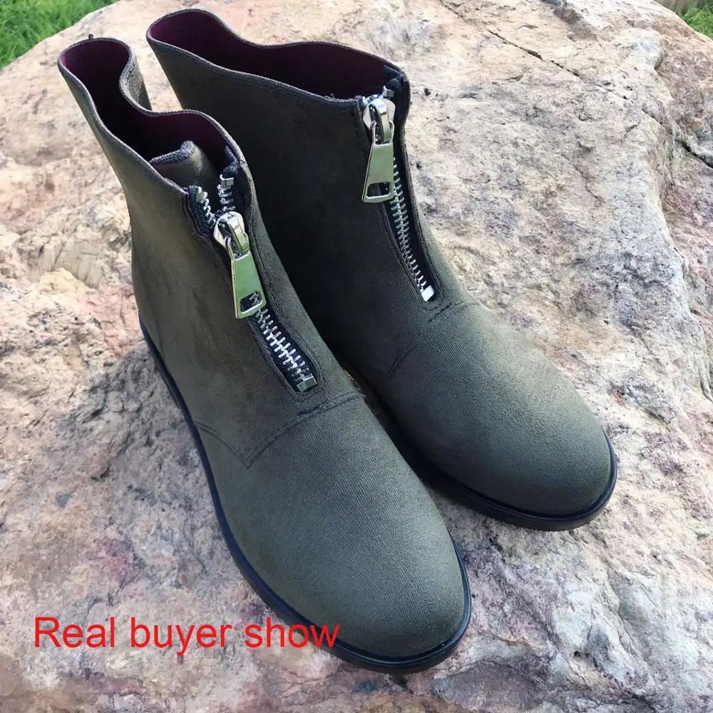 Женские Водонепроницаемые резиновые дождевые сапоги ботинки с застежкой на