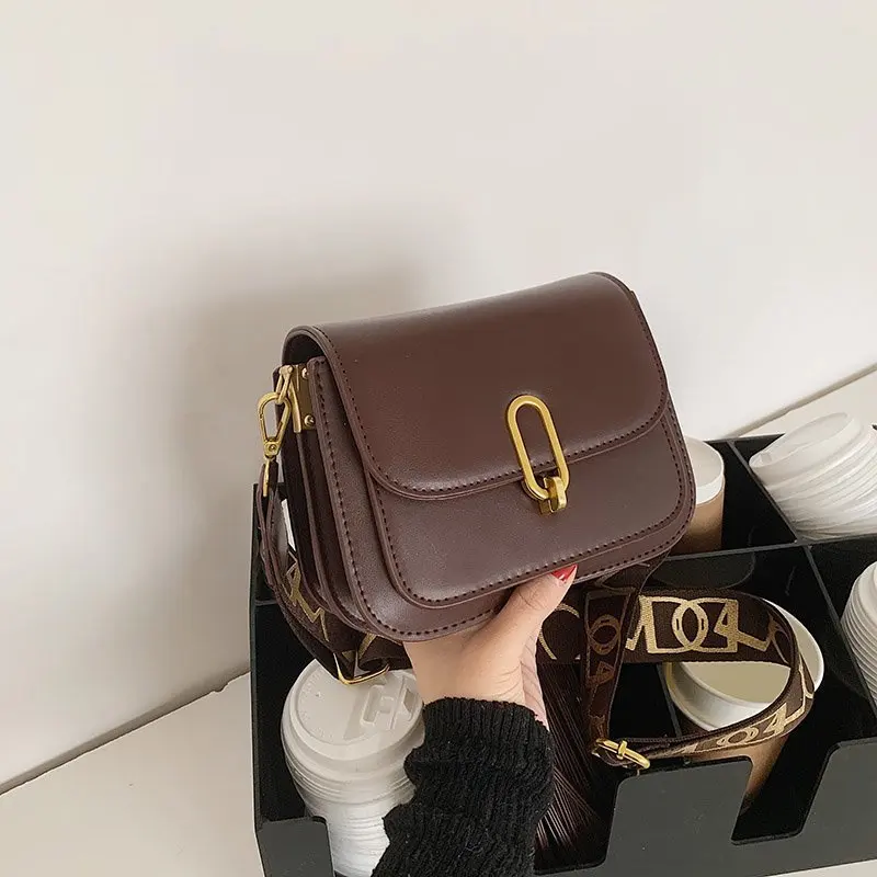 

Women's Bag 2021 New Trend Fashion One-Shoulder Bag Korean Solid Color Cross Saddle Bags Women Shoulder And Crossbody Bags
