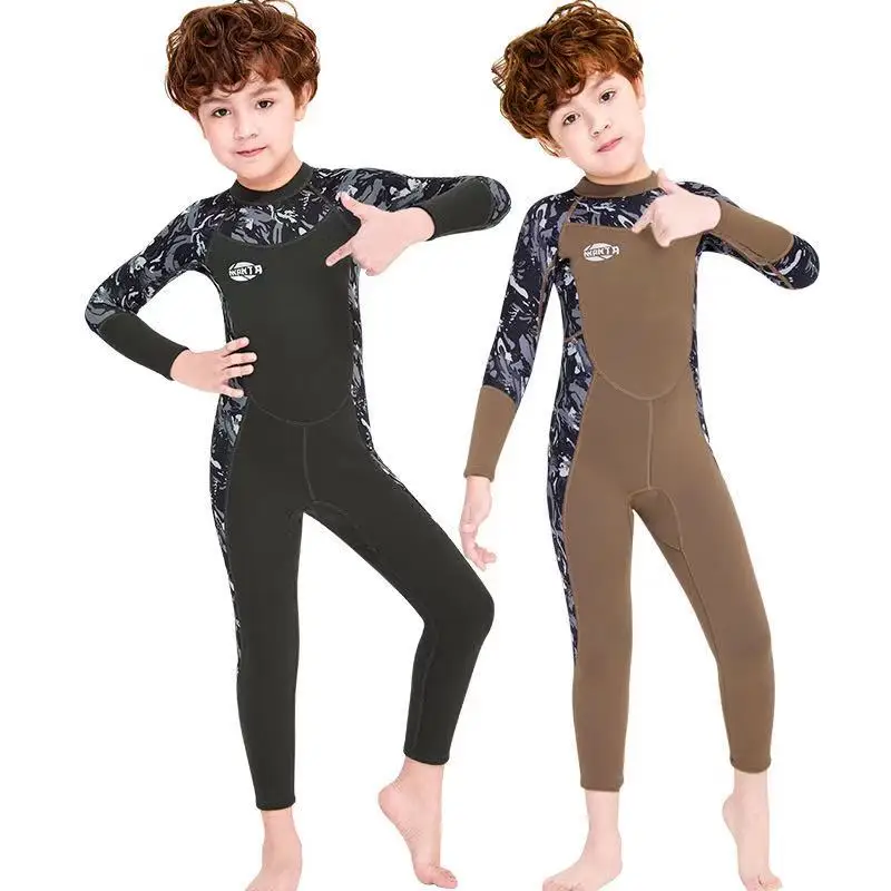 2021 Kids Boys Neoprene 2.5mm Diving Suit Swimwear Long Surfing Swimsuit Wet For | Спорт и развлечения
