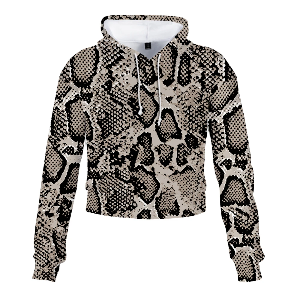 Животная текстура Southside женские сексуальные милые кроп топ толстовки змеиный