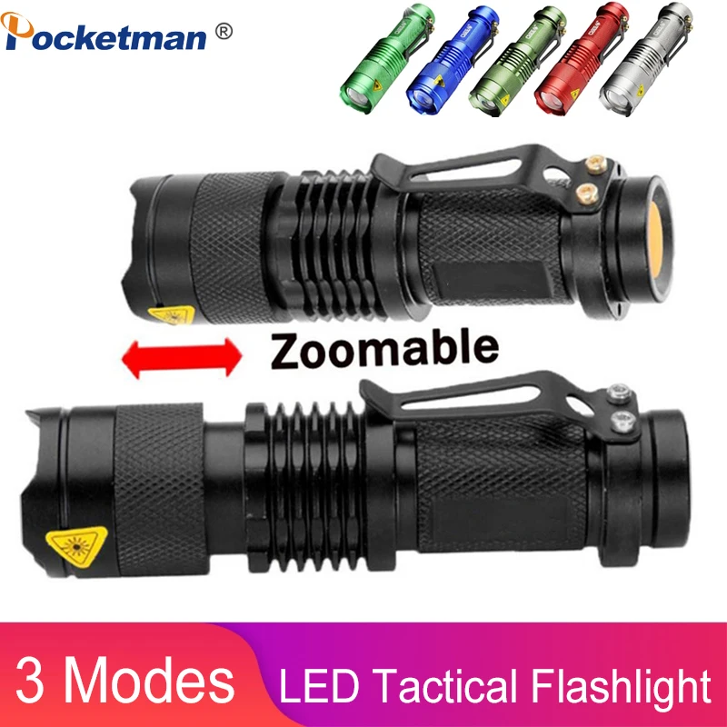 Мини светодиодный фонарик фонарь 3 режима 6 цветов масштабируемый для велосипеда