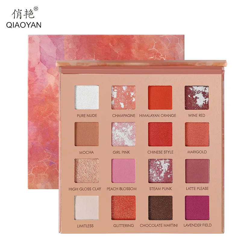 Макияж комплект теней для век стойкий пигмент теплый матовый Мерцающий Порошок