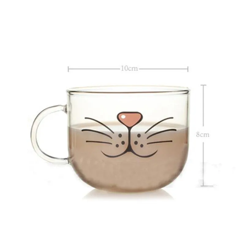 540ml Black Cat 450 мл термостойкая стеклянная чашка с двойными стенками, пивные кофейные чашки ручной работы, Кружка для здорового напитка, чайные кружки, прозрачная посуда для напитков - Цвет: 540ml Black Cat