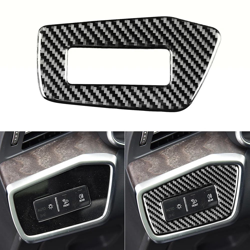 

Car Headlight Switch Trim Stickers for Audi A6L A7 2019 LHD Carbon Fiber Headlight Switch Frame Cover Decoration