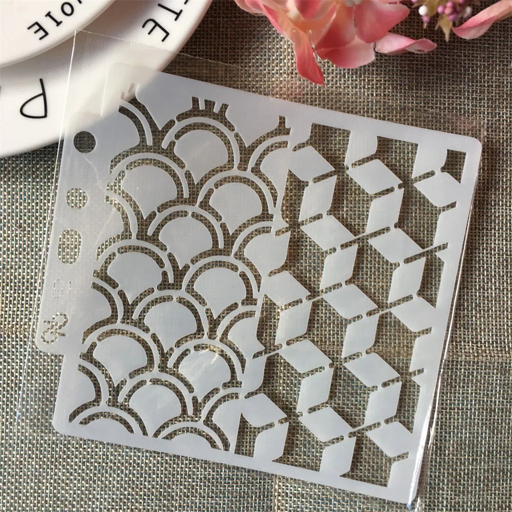 5.1" Geometry Cloud DIY Layering Stencils Painting Scrapbook Coloring Embossing Album Decorative Card Template | Канцтовары для