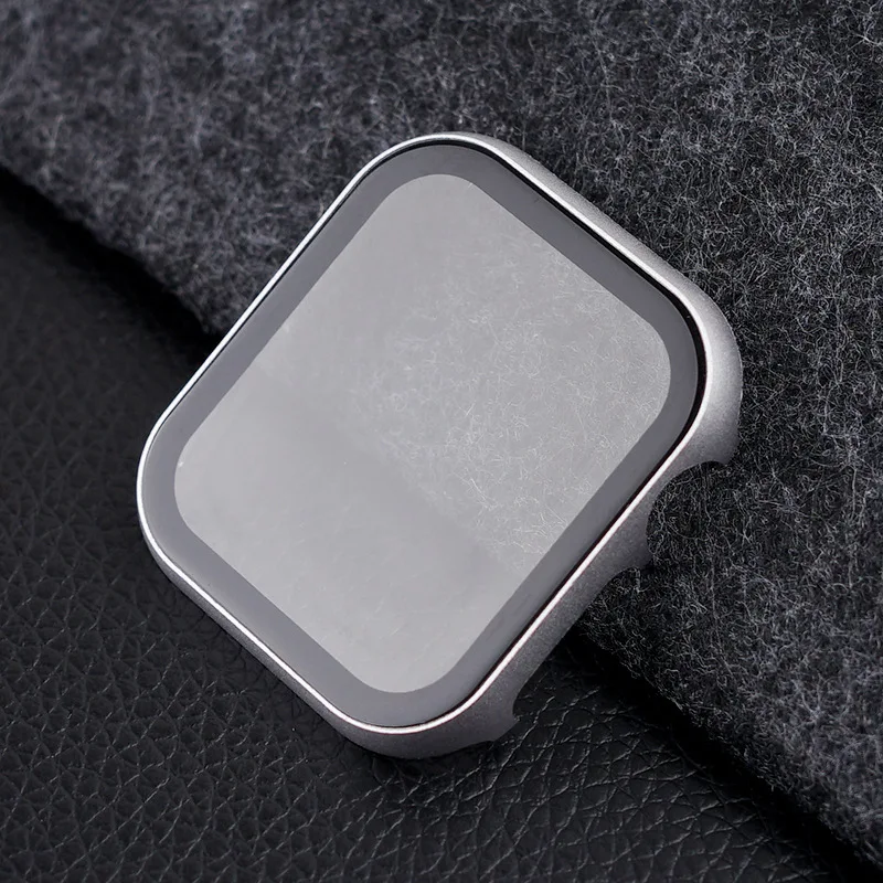 Glass+Frame matel case For Apple Watch 6 se 5 4 3 44mm 42mm iwatch band 40mm 38mm Metal bumper screen protector frame