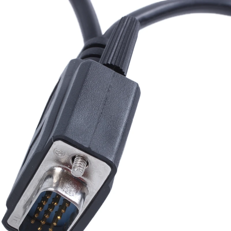 VGA 15 Pin штекер 2 гнездовые разъемы компьютерный Соединительный кабель черный