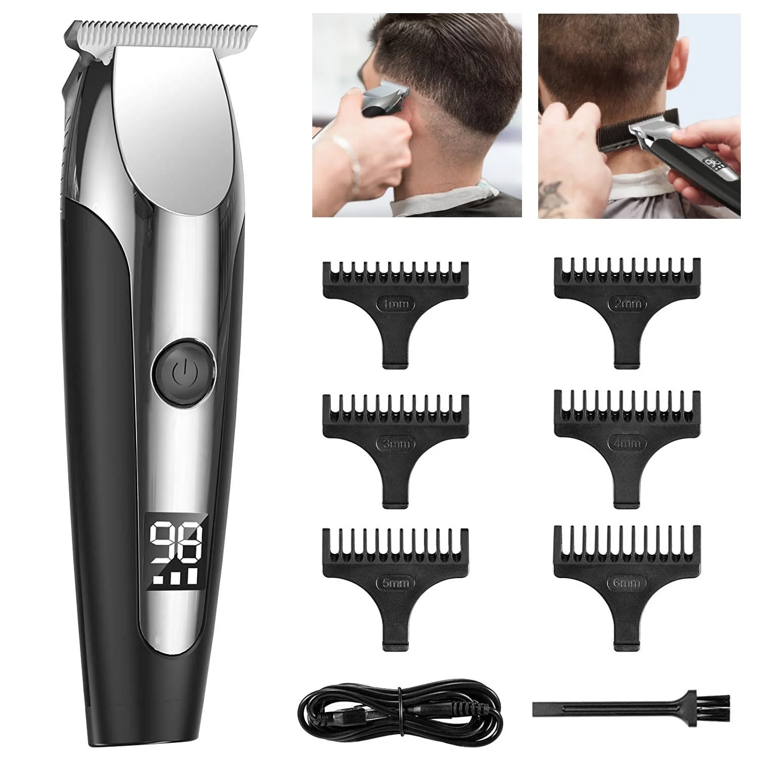 

Машинка для стрижки волос аккумуляторная с 6 направляющими расчески