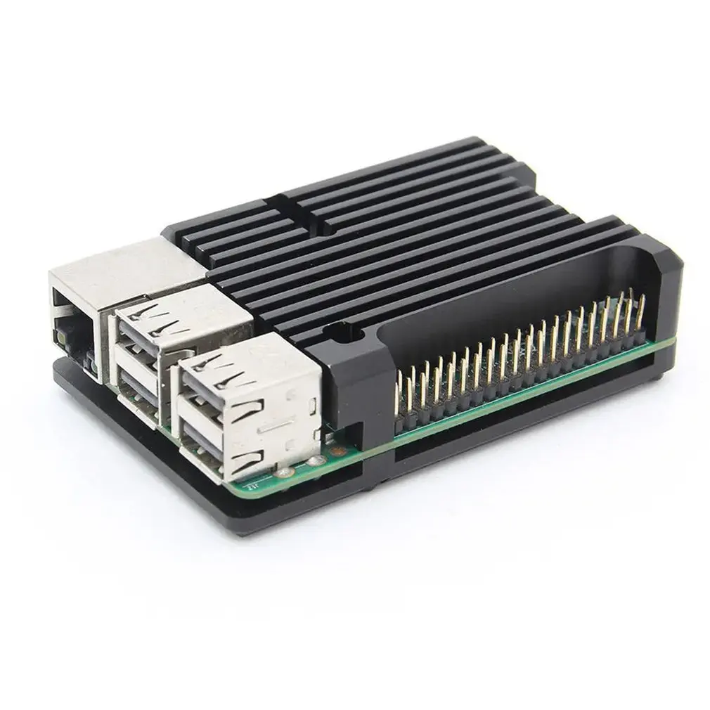 

Raspberry Pi 4/3 Aluminum Case with Dual Cooling Fan Metal Shell Black Enclosure for RPI Raspberry Pi 4B/3B/3B+