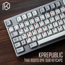 kprepublic 139 Thai root font language letter Cherry profile Dye Sub Keycap PBT for gh60 xd60 xd84 cospad tada68 87 104 fc660