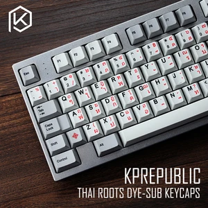 kprepublic 139 thai root font language letter cherry profile dye sub keycap pbt for gh60 xd60 xd84 cospad tada68 87 104 fc660 free global shipping