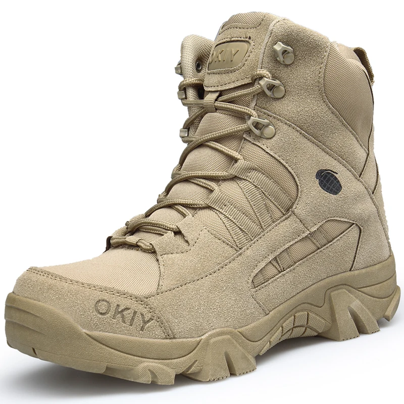 Мужские ботинки для пустыни спецназа, тактические ботинки с высоким берцем, уличные военные ботинки, мужские износостойкие походные ботинк... от AliExpress WW
