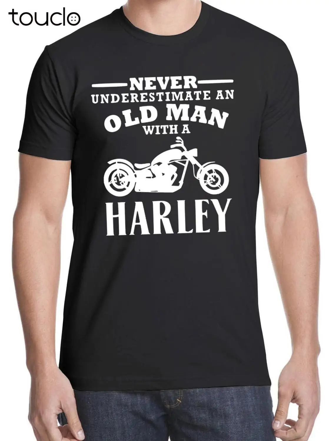 New Hot Sale T-shirt Motorbike Never Underestimate An Old Man Motorcycles Men Free Shipping | Мужская одежда