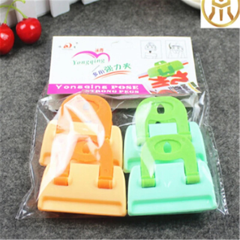 

4pcs Plastic Snack Storage Sealed Pocket Seal Clip Food Bag Clip Kitchen Tool Household Food Clip