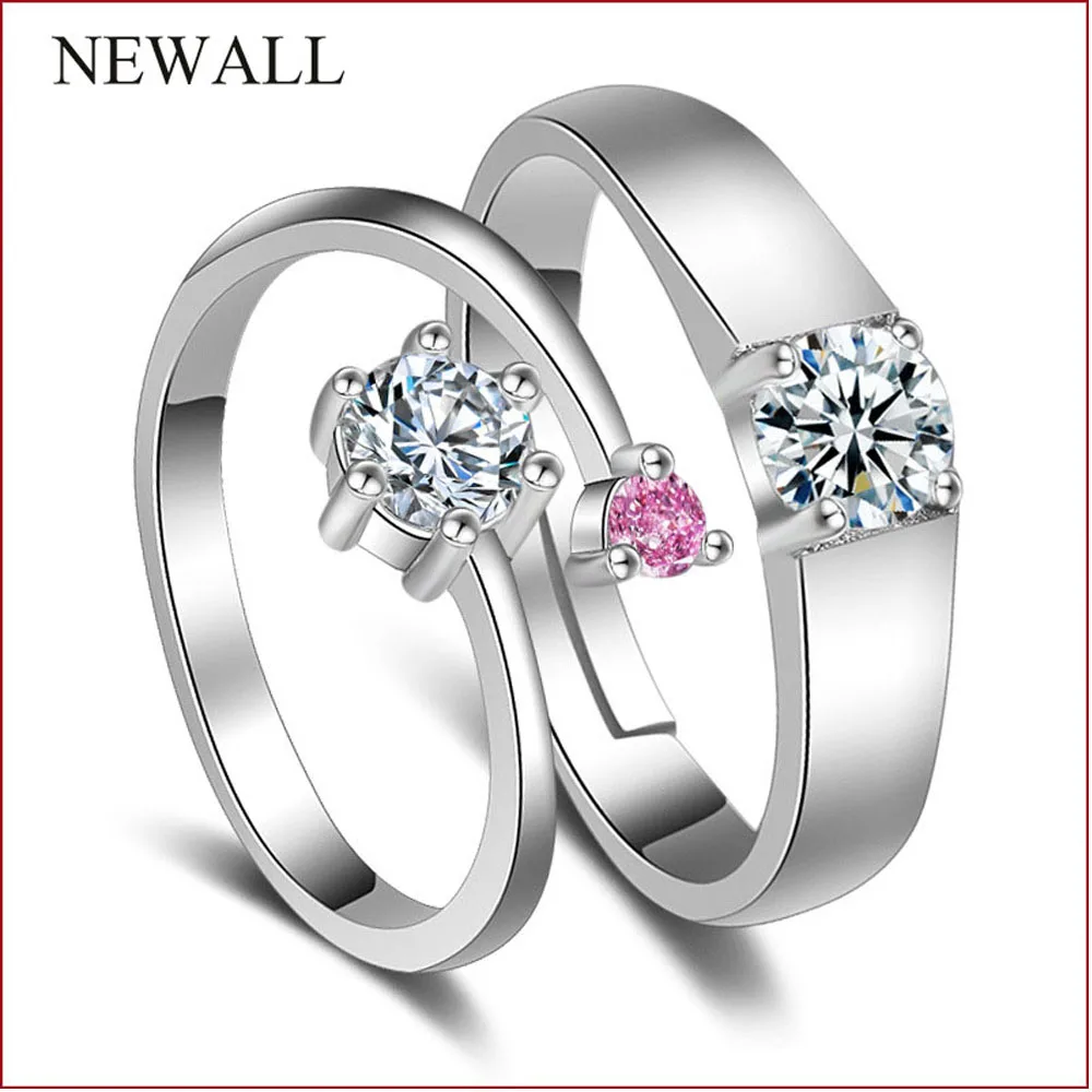 2 шт./компл. классическое обручальное Открытое кольцо для пары красное CZ модное