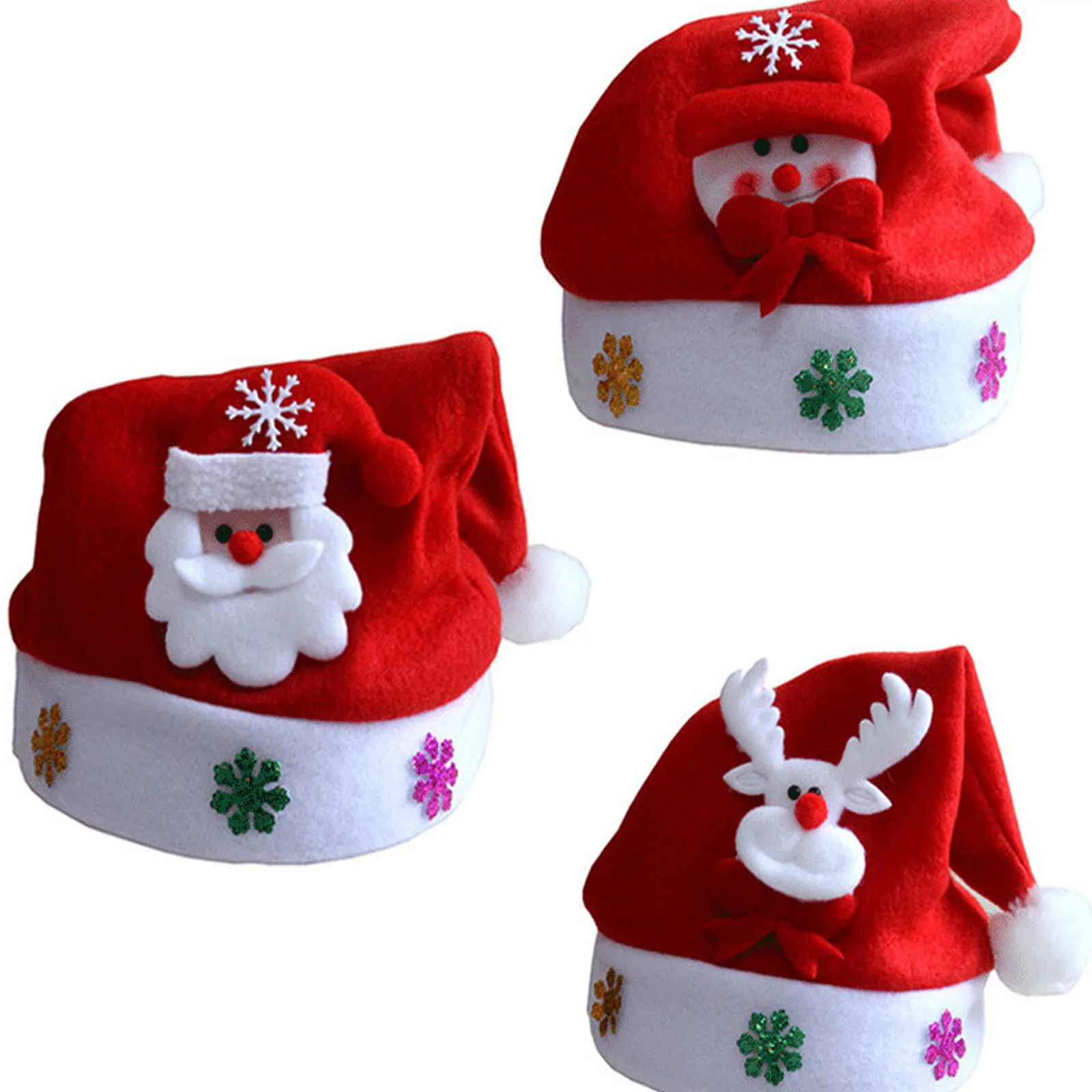 

New Hot Hat Christmas Kid Party Red Hat Cute Kid Christmas Year Hat Gift Party Costume Santa Claus Flashing LED