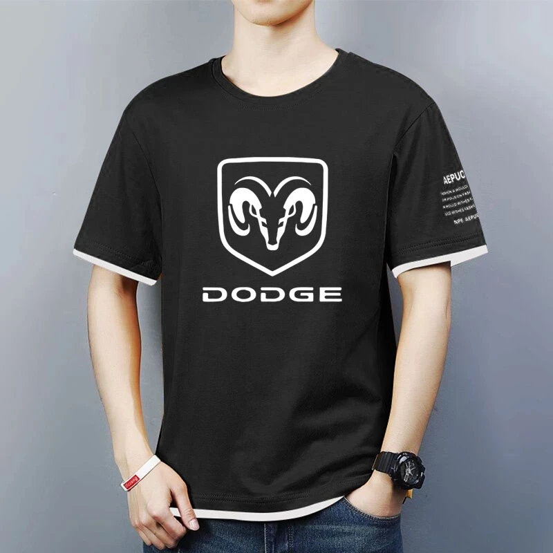

Футболка мужская Спортивная с круглым вырезом, модная рубашка с логотипом DODGE Car, удобная футболка контрастных цветов, 3 цвета, s, лето