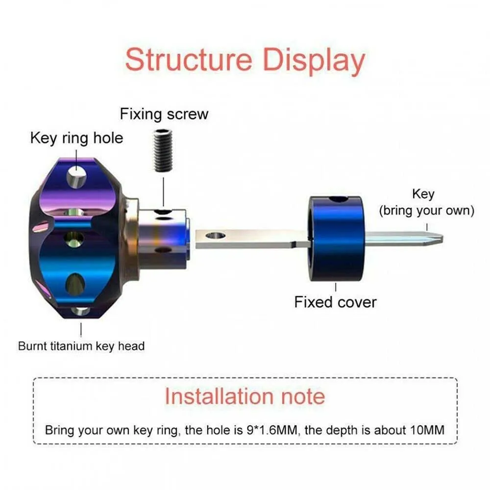 

Universal Burn Blue DIY Motorcycle Key Cover Case Shell With Key Ring Brand New And High Quality Blue Aluminum Alloy
