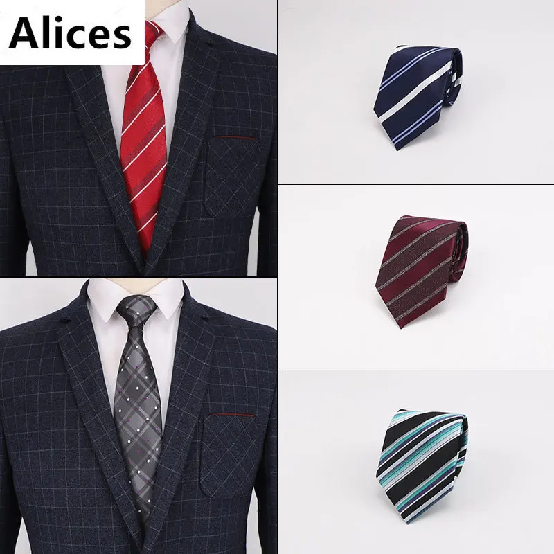 

Red Navy Men's Tie Classic Neck Ties New Fashion Striped Plaid Leisure Business Wedding 100% Silk High Quality 8cm Silk Necktie